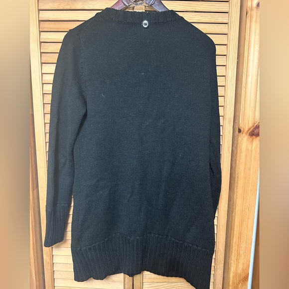 Michael Kors Cardigan Sweater Women's Small Black Ribbed Toggles Wool Blend Top - Picture 3 of 4